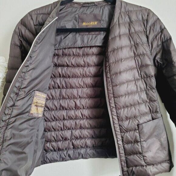 MooRER Verona Women's Puffer Jacket  Dark Brown Size Small  Made in Italy EUC - Picture 7 of 16